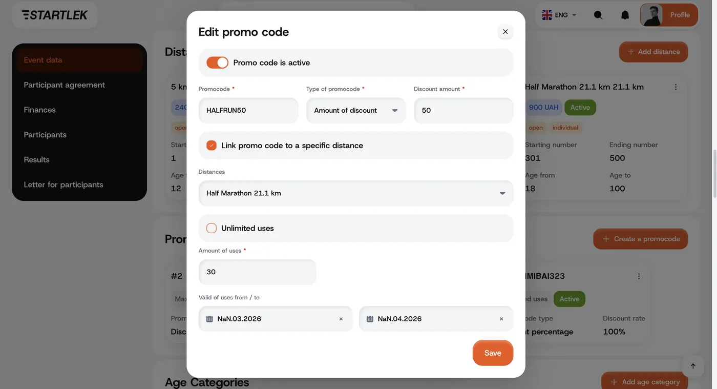 Promo codes & marketing — 2