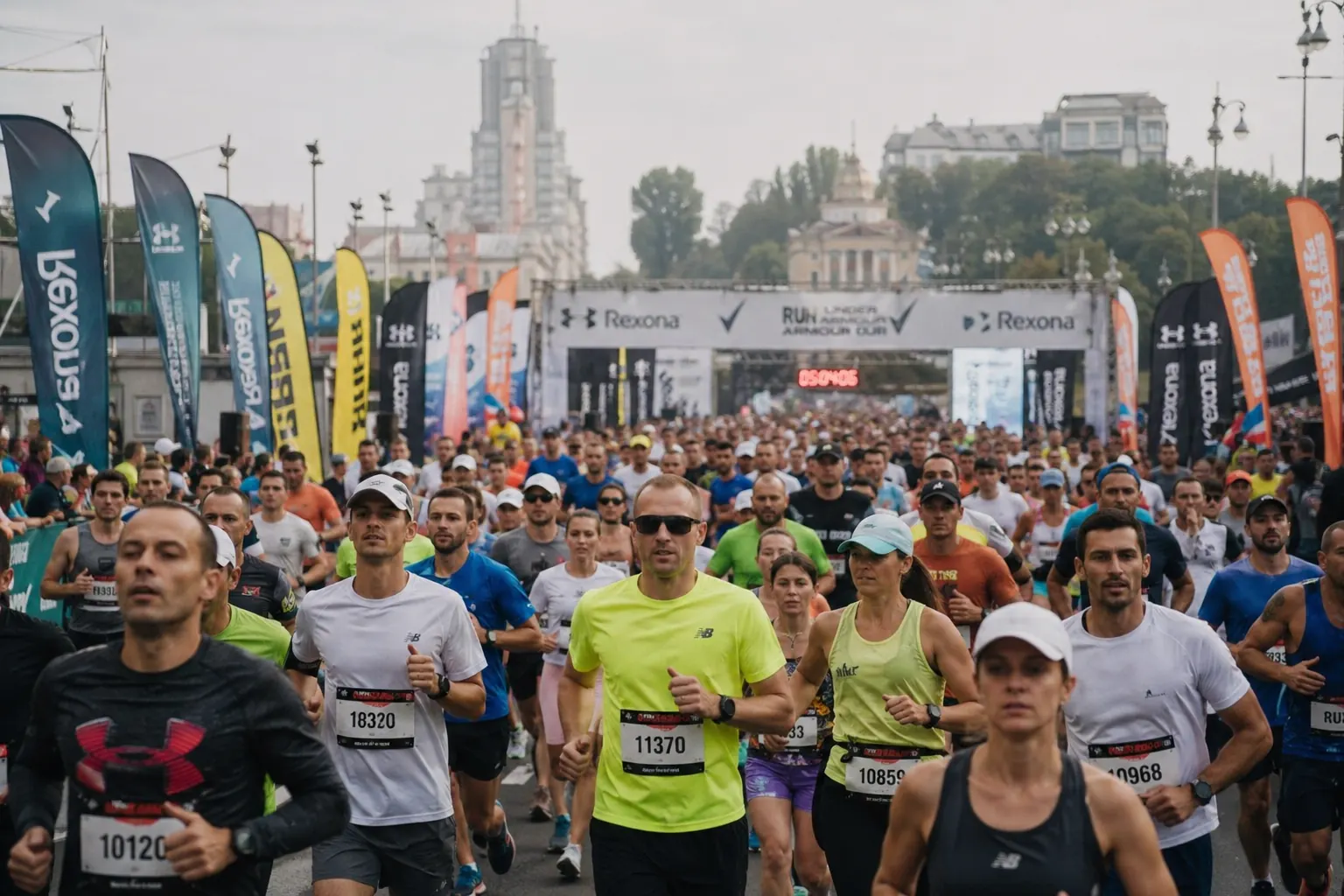 Runners at the start line of a marathon